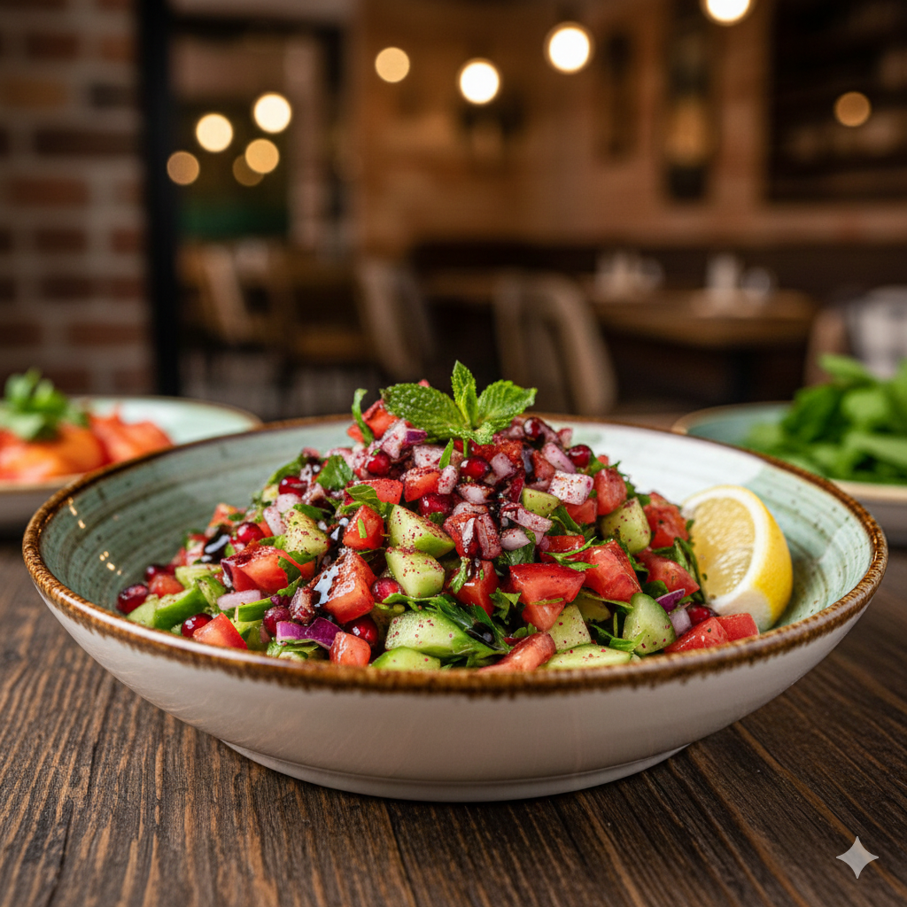 Onur Cağ Kebap Erzurum şefin özel bostan salatası taze yeşillik